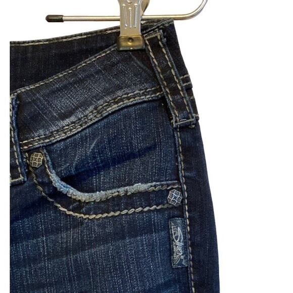 Silver Suki Surplus Flap Pockets Bootcut Jeans Women Sz 28  Mid Rise Embroidery - Picture 6 of 13